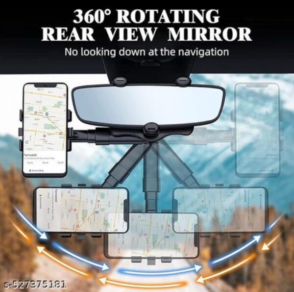 360° Adjustable Rear View Mirror Mobile Holder for Car - Image 4