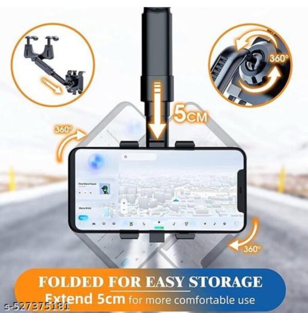 360° Adjustable Rear View Mirror Mobile Holder for Car - Image 3