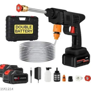 48V Cordless High-Pressure Washer Gun Kit with Double Battery & Accessories